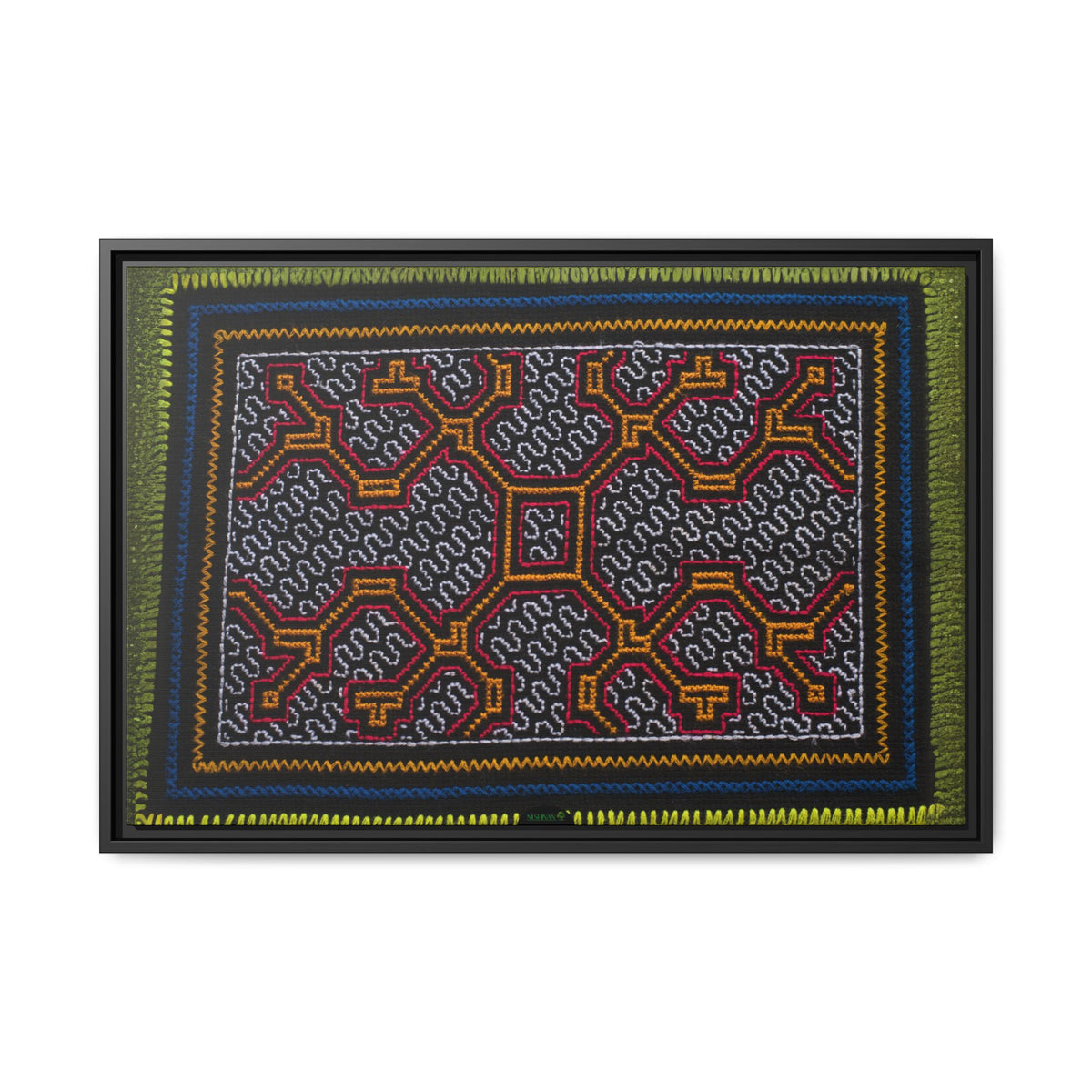Mayá Kené – Family & lineage, framed canvas