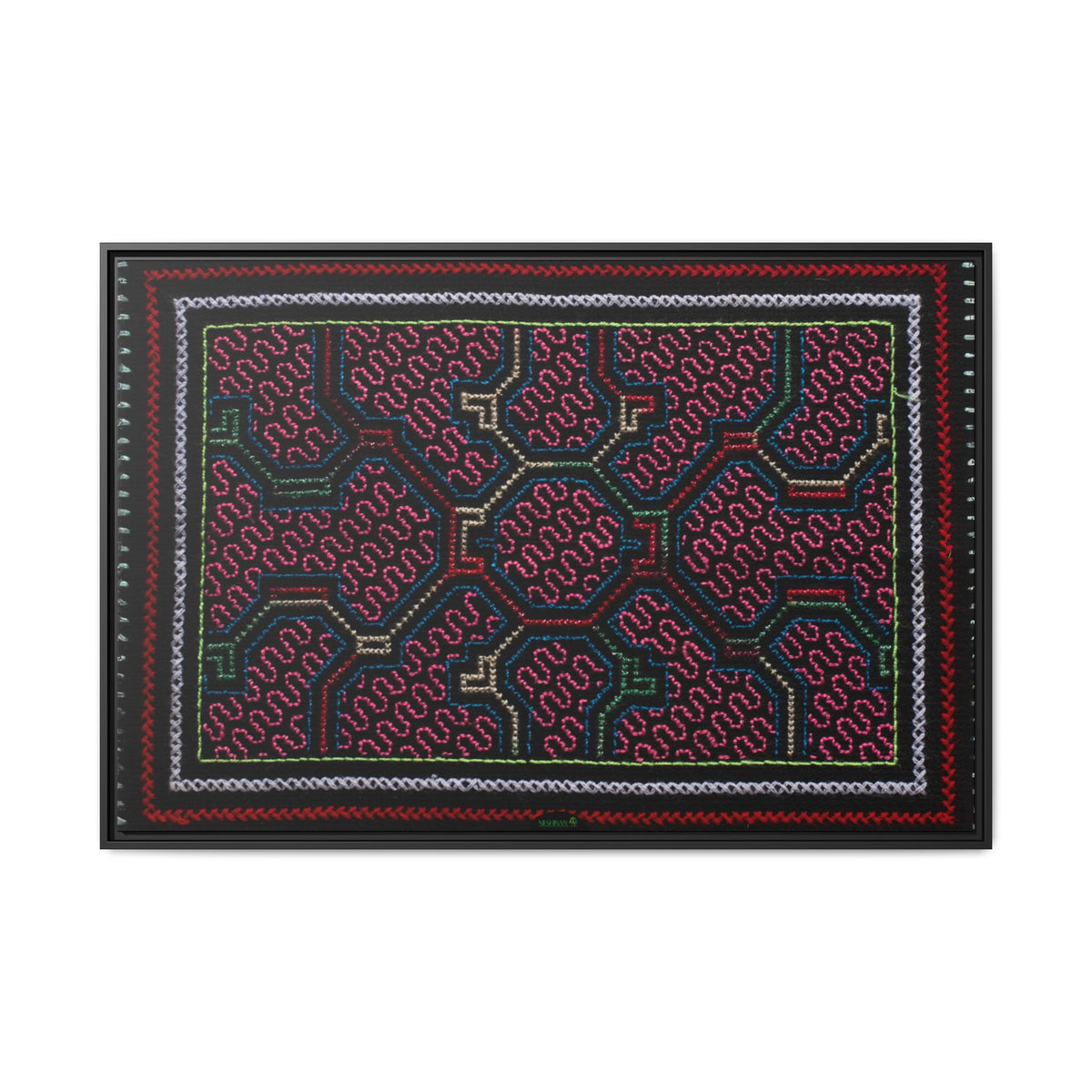 Metax Kené – Medicine trees, framed canvas